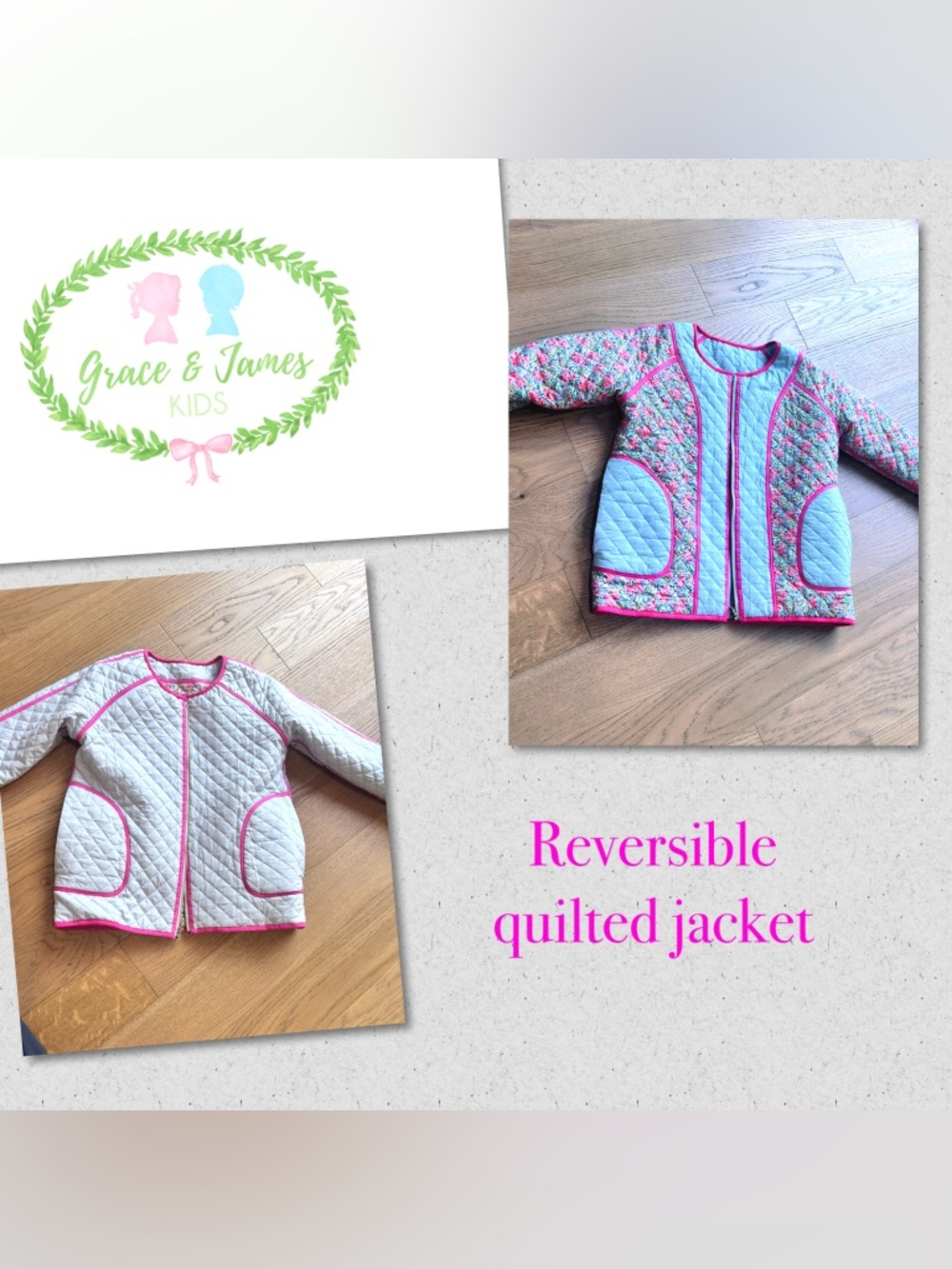 NWOT Grace & James spring floral reversible jacket